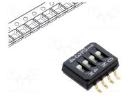 Switch: DIP-SWITCH; Poles number: 4; OFF-ON; 0.1A/6VDC; Pos: 2/4 Nidec Copal Electronics
