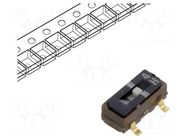 Switch: slide; Pos: 2; SPDT; 0.1A/6VDC; ON-ON; SMT; Leads: Gull Wing Nidec Copal Electronics