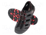 Sandals; Size: 43; black-red; knitwear; TREKKING LAHTI PRO