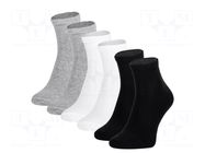 Work socks; Size: 39-42; white,black,grey; thin; 3pcs. LAHTI PRO