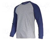Long-sleeved t-shirt; Size: S; gray-navy blue; 190g/m2 LAHTI PRO