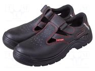 Sandals; Size: 46; black; leather; slip; with metal toecap LAHTI PRO