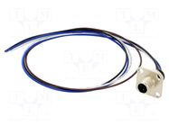 Connector: M12; socket; male; 4A; 250V; PIN: 4; IP67; straight; cables LUTRONIC
