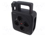 Plug socket strip: protective; Sockets: 4; 230VAC; 16A; black; 5m LOGILINK