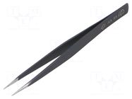 Tweezers; Blade tip shape: hook; Tweezers len: 130mm; ESD PIERGIACOMI