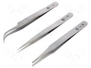 Tweezers-set; universal; 3pcs; Kit: PG-2A-SA,PG-3-SA,PG-7-SA PIERGIACOMI
