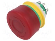 Switch: emergency stop; 16mm; Stabl.pos: 2; NC x2; red; yes; IP65; XA IDEC