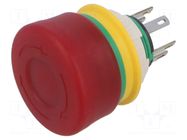 Switch: emergency stop; 16mm; Stabl.pos: 2; NC x2; white; yes; IP65 IDEC
