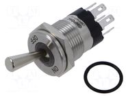 Switch: toggle; Pos: 2; SPDT; ON-ON; 5A/250VAC; -40÷85°C; IP67; 24VDC ONPOW