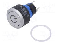 Switch: push-button; Pos: 2; SPDT; 0.5A/220VAC; 1A/24VDC; ON-(ON) ONPOW