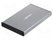 Hard discs housing: 2,5"; PnP,LED status indicator; aluminium NATEC