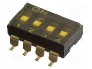 Switch: DIP-SWITCH; Poles number: 4; ON-OFF; 0.025A/24VDC; Pos: 2 OMRON Electronic Components