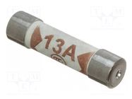 Fuse: fuse; 13A; 240VAC; medium time-lag; ceramic,cylindrical EATON/BUSSMANN