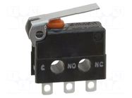 Microswitch SNAP ACTION; 0.1A/30VDC; with short lever; SPDT OMRON Electronic Components