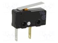 Microswitch SNAP ACTION; 3A/250VAC; with short lever; SPST-NO OMRON Electronic Components