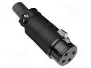 Connector: loudspeaker; plug; female; PIN: 5; for cable; 20A; 200V AMPHENOL