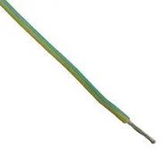 WIRE, SILICONE, GRN/YEL, 0.5MM, 100M