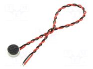 Microphone; electret; 100Hz÷20kHz; 2.2kΩ; -24dB; Ø6x2.7mm; 500uA Same Sky