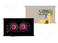 Display: TFT; 9"; 800x480; 520BSRAM,8MBPSRAM,16MBFLASH; 475cd/m2 4D Systems