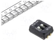 Switch: DIP-SWITCH; Poles number: 2; OFF-ON; 0.1A/6VDC; Pos: 2/2 Nidec Copal Electronics