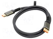 Cable; DisplayPort plug,both sides; textile; Len: 1m; black-grey Goobay