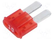 Fuse: fuse; 10A; 32VDC; automotive; 9.1mm; MINI; 9.1x3.8x15.3mm ELED