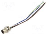 Connector: M12; socket; male; 2A; 60V; PIN: 5; IP67; straight; cables LUTRONIC