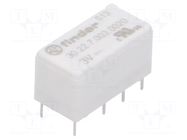 Relay: electromagnetic; DPDT; Ucoil: 3VDC; 3A; 2A/125VAC; 2A/30VDC FINDER