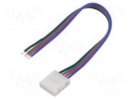 LED tape connector; for tape-wire connection; with leads; 6A POS