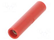 Connector: 4mm banana; socket; 10A; 30VAC; 60VDC; red; tinned; 44mm HIRSCHMANN T&M