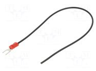 Cable with crimped terminals; H05V-K; 0.5mm2; black; 0.25m; fork CHEVAL