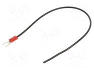 Cable with crimped terminals; H05V-K; 0.75mm2; black; 250mm; fork CHEVAL