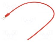 Cable with crimped terminals; H05V-K; 1mm2; red; 250mm; fork CHEVAL