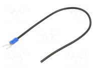 Cable with crimped terminals; H07V-K; 2.5mm2; black; 250mm; fork CHEVAL