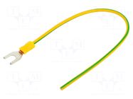 Cable with crimped terminals; H07V-K; 4mm2; yellow-green; 250mm CHEVAL