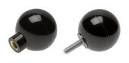 KNOB, BALL, PHENOLIC, 1.51", BLACK