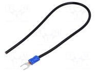 Cable with crimped terminals; H07V-K; 2.5mm2; black; 250mm; fork CHEVAL