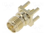 Connector: RP-SMA; socket; male; straight; THT; on PCBs; PTFE GCT