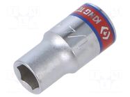 Socket; 6-angles,inch,socket spanner; HEX 1/4"; 1/4"; 24.5mm KING TONY