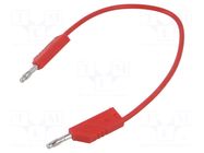 Test lead; 60VDC; 30VAC; 16A; Len: 250mm; red; Cond.cross sec: 1mm2 HIRSCHMANN T&M