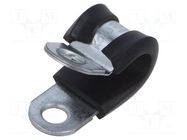 Fixing clamp; ØBundle : 10mm; W: 15mm; steel; Cover material: EPDM KALE