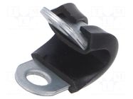 Fixing clamp; ØBundle : 5mm; W: 15mm; steel; Cover material: EPDM KALE