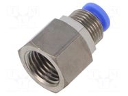 Push-in fitting; bulkhead,straight; -0.95÷15bar; Thread: Rc 1/4" PNEUMAT