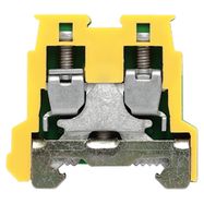 PE terminal, Screw connection, 2.5 mm², 250 V, Number of connections: 2, Number of levels: 1, yellow, green Weidmuller