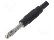 Connector: 4mm banana; plug; 6A; 30VAC; 60VDC; black; non-insulated HIRSCHMANN T&M