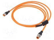 Cable: for sensors/automation; M12; PIN: 4; 2m; plug; 230VDC; 230VAC LUMBERG AUTOMATION