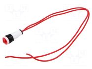 Indicator: LED; prominent; red; 230VAC; Ø10mm; cables; 300mm POLAM-ELTA