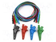 Clamp test lead set; banana plug 4mm; 1kV; 20A; 2m HT INSTRUMENTS