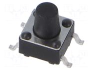 Microswitch TACT; SPST; Pos: 2; 0.05A/12VDC; SMT; 1.57N; 6x6x3.5mm CONNFLY