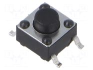 Microswitch TACT; SPST; Pos: 2; 0.05A/12VDC; SMT; 1.57N; 6x6x3.5mm CONNFLY